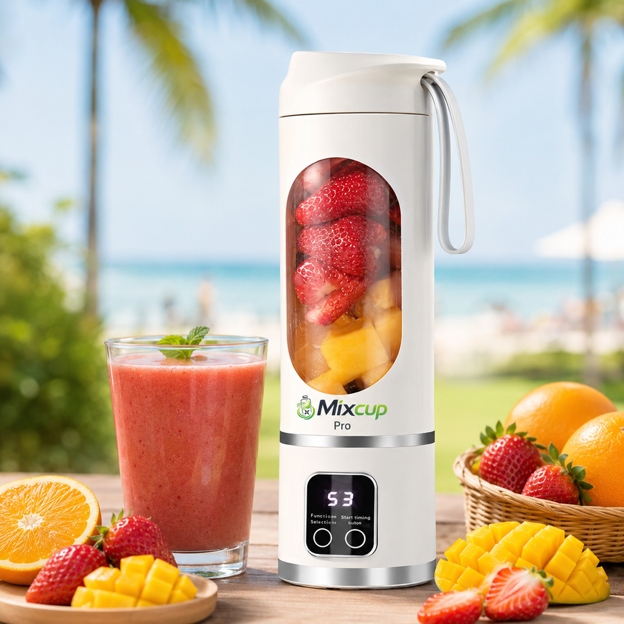 
          MixCup Pro draagbare blender voor smoothies, shakes en sapjes onderweg
        