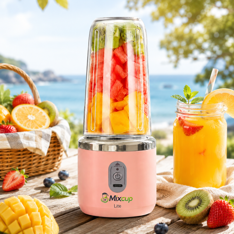 
          MixCup Lite draagbare blender voor smoothies, shakes en sapjes onderweg
        